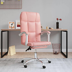 vidaXL Fauteuil inclinable de bureau Rose Similicuir