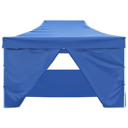 vidaXL Tente de réception pliable avec 4 parois 3x4 m Acier Bleu