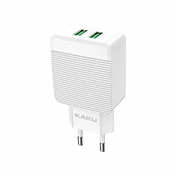 iKaku KSC-366 Smart & Chargeur Secteur Fire Dual Dual USB Fast 2.4A 12W 5V Blanc