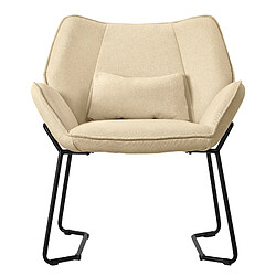 ML-Design 2x fauteuil lounge fauteuil relax avec coussin de dossier fauteuil de salon lin