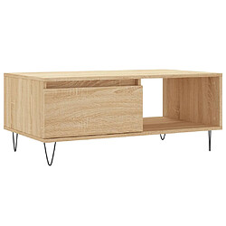 vidaXL Table basse Chêne sonoma 90x50x36,5 cm Bois d'ingénierie