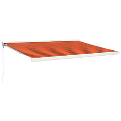 Maison Chic Store banne | Auvent rétractable de porte | Marquise Brise-soleil orange et marron 4x3 m tissu et aluminium -GKD33624