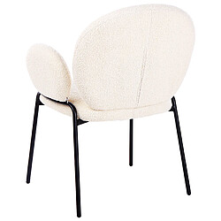 Beliani Chaise de salle à manger ELY Set de 2 Bouclé Blanc cassé pas cher