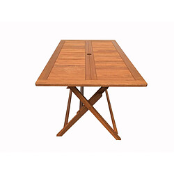 Avis Habitat Et Jardin Table pliante bois exotique Hong Kong - Maple - 135 x 80 cm - Marron clair