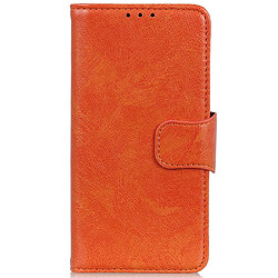 Etui en PU texture nappa orange pour votre Samsung Galaxy A03 (166.5 x 75.98 x 9.14mm)