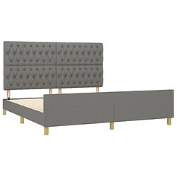 Acheter Maison Chic Lit adulte - Cadre Structure de lit avec tête de lit Contemporain Gris foncé 180 x 200 cm Tissu -MN97412