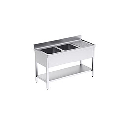 Plonge Inox Double avec Egouttoir et Etagère Gamme 700 - Distform