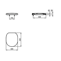 Ideal Standard - Abattant WC avec couvercle blanc - Matura