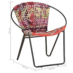 vidaXL Chaise ronde Chindi Multicolore Tissu pas cher