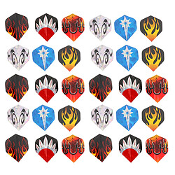 30 pièces assortiment vol fléchettes fletches forme standard extra forte flamme