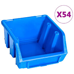 vidaXL Kit de bacs de stockage avec panneaux muraux 96 pcs Bleu