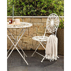 Beliani Chaise de jardin SCAFA Métal Blanc