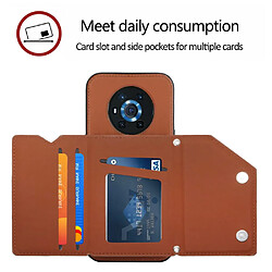 Coque en TPU + PU avec béquille, bandoulière et porte-cartes marron pour votre Honor Magic3