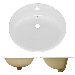 ML-Design Lavabo en céramique salle de bain lavabo á poser forme ovale 57x19,5x48,5 cm