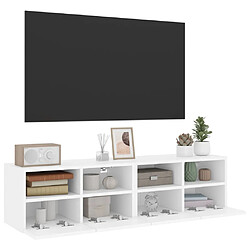 Acheter vidaXL Meubles TV muraux 2 pcs blanc 60x30x30 cm bois d'ingénierie