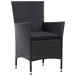 Maison Chic Mobilier à dîner 5 pcs de jardin - Ensemble table et chaises d'extérieur - Salon/Mobilier de jardin classique Résine tressée Noir -MN26778 pas cher