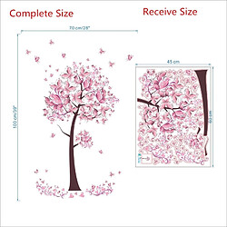 Wewoo Sticker mural 2 PCS Arbre Fleur Floral Papillons Stickers Muraux Salon Chambre TV Canapé Fond Décor Murale