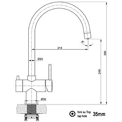 VIZIO Robinet de cuisine 3 Voies en ACIER INOX CHIRURGICAL poli - bec pivotant 360°