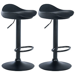 Decoshop26 Lot de 2 tabourets de bar synthétique et plastique noir assise ergnomique TDB10600