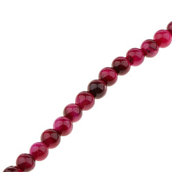 Avis 1 rangée de pierre naturelle rose agate oeil de tigre rouge perles en vrac lot artisanat 6mm