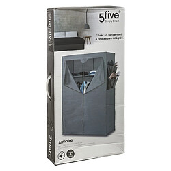 Acheter Five Simply Smart Armoire en tissu avec 2 penderies, 2 étagères et poches de rangement - Gris anthracite