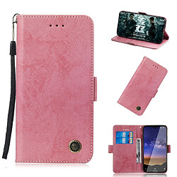 Wewoo Housse Coque Pour Nokia 2.2 Retro en cuir PU avec rabat horizontal et porte-cartes rose