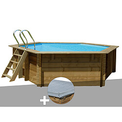 Kit piscine bois Gré Vanille 2 Ø 4,00 x 1,19 m + Bâche hiver