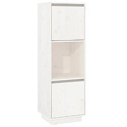 vidaXL Buffet haut Blanc 38x35x117 cm Bois massif de pin