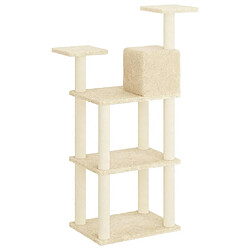 Acheter Helloshop26 Arbre à chat meuble tour grimper jouet grattage grattoir escalade plateforme avec griffoirs en sisal 118,5 cm crème 02_0022461