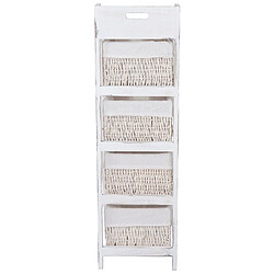 Acheter Mendler Étagère échelle Goiana, Étagère sur pied avec 4 tiroirs en osier 101x30cm, style shabby, vintage ~ blanc