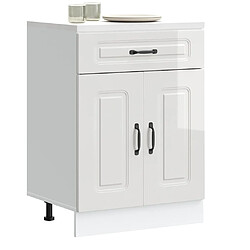 vidaXL Armoire de cuisine Kalmar blanc brillant bois ingénierie