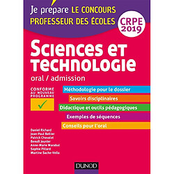 Sciences et technologie : oral, admission, CRPE 2019 - Occasion