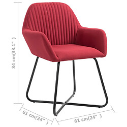 vidaXL Chaises à manger lot de 2 rouge bordeaux tissu pas cher