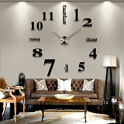 Wewoo Sticker noir Creative 3D Mirror DIY Wall Horloge, Taille: 120 * 120cm