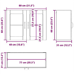 vidaXL Armoire murale de cuisine avec porte en verre Lucca pas cher