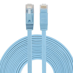 Wewoo 8m CAT6 câble plat Ethernet bleu réseau LAN ultra-plat, cordon RJ45