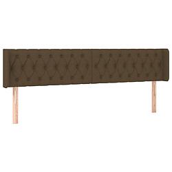 vidaXL Tête de lit avec oreilles Marron Foncé 183x16x78/88 cm Tissu