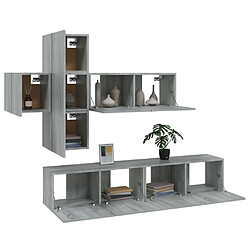 Acheter Maison Chic Ensemble de meubles TV 7 pcs | Banc TV Moderne pour salon | Meuble de Rangement - Sonoma gris Bois d'ingénierie -MN68040