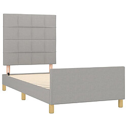 Acheter Maison Chic Lit adulte - Cadre Structure de lit avec tête de lit Contemporain Gris clair 80x200 cm Tissu -MN49451