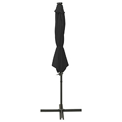 Maison Chic Parasol Jardin | Parasol déporté avec mat et lumières LED Noir 300 cm - GKD74488