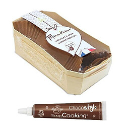 Scrapcooking 2 moules à cake en bois 21 cm + Stylo chocolat