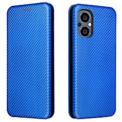 Coque en TPU + PU Texture en fibre de carbone, antichoc avec béquille en anneau et porte-carte, bleu pour votre OnePlus Nord N20 5G