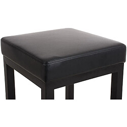 Decoshop26 Tabouret de bar x1 avec repose-pieds design simple hauteur d'assise 85 cm en PVC noir et support en métal noir 10_0005410