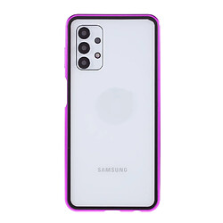 Coque en métal Cadre d'adsorption magnétique violet pour votre Samsung Galaxy A32 5G