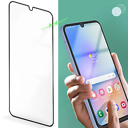 Avizar Verre Trempé pour Samsung Galaxy A15 Adhésion Totale Noir Transparent pas cher