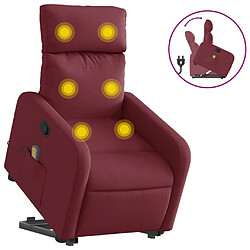 vidaXL Fauteuil inclinable de massage Rouge bordeaux Tissu