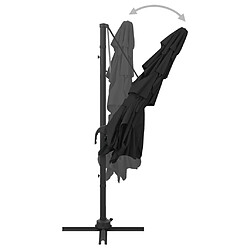 Helloshop26 Parasol mobilier de jardin à 4 niveaux avec mât en aluminium 250 x 250 cm noir 02_0008790 pas cher