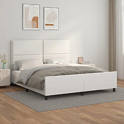 vidaXL Cadre de lit sans matelas blanc similicuir