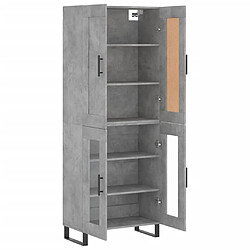 Avis vidaXL Buffet haut Gris béton 69,5x34x180 cm Bois d'ingénierie