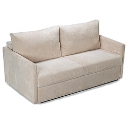 Bestmobilier Ottawa - canapé 3 places convertible couchage quotidien matelas 12 cm en velours côtelé